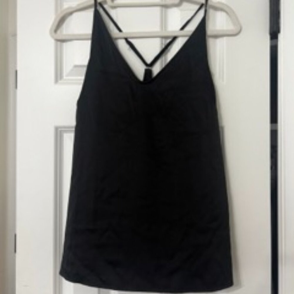 Black Satin Tank Top